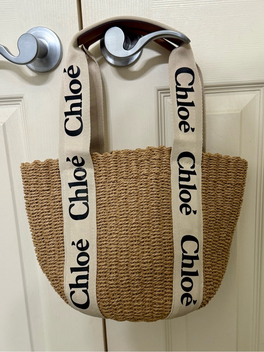 Beige Straw Tote